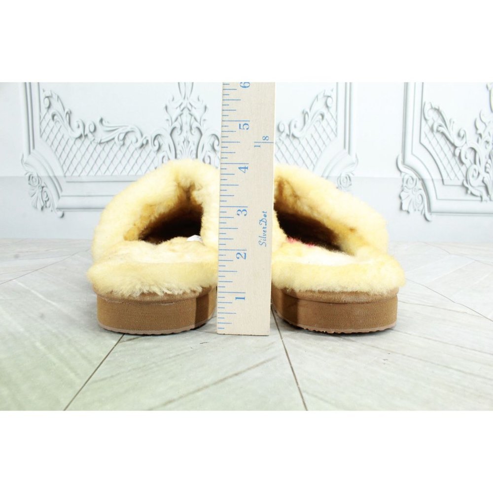 LL Bean Brown Leather Wicked Good Shearling-Lined Slides Slippers 9 M - Picture 8 of 9